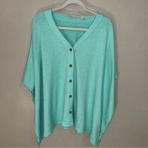 Soft Surroundings Teal Knit Top